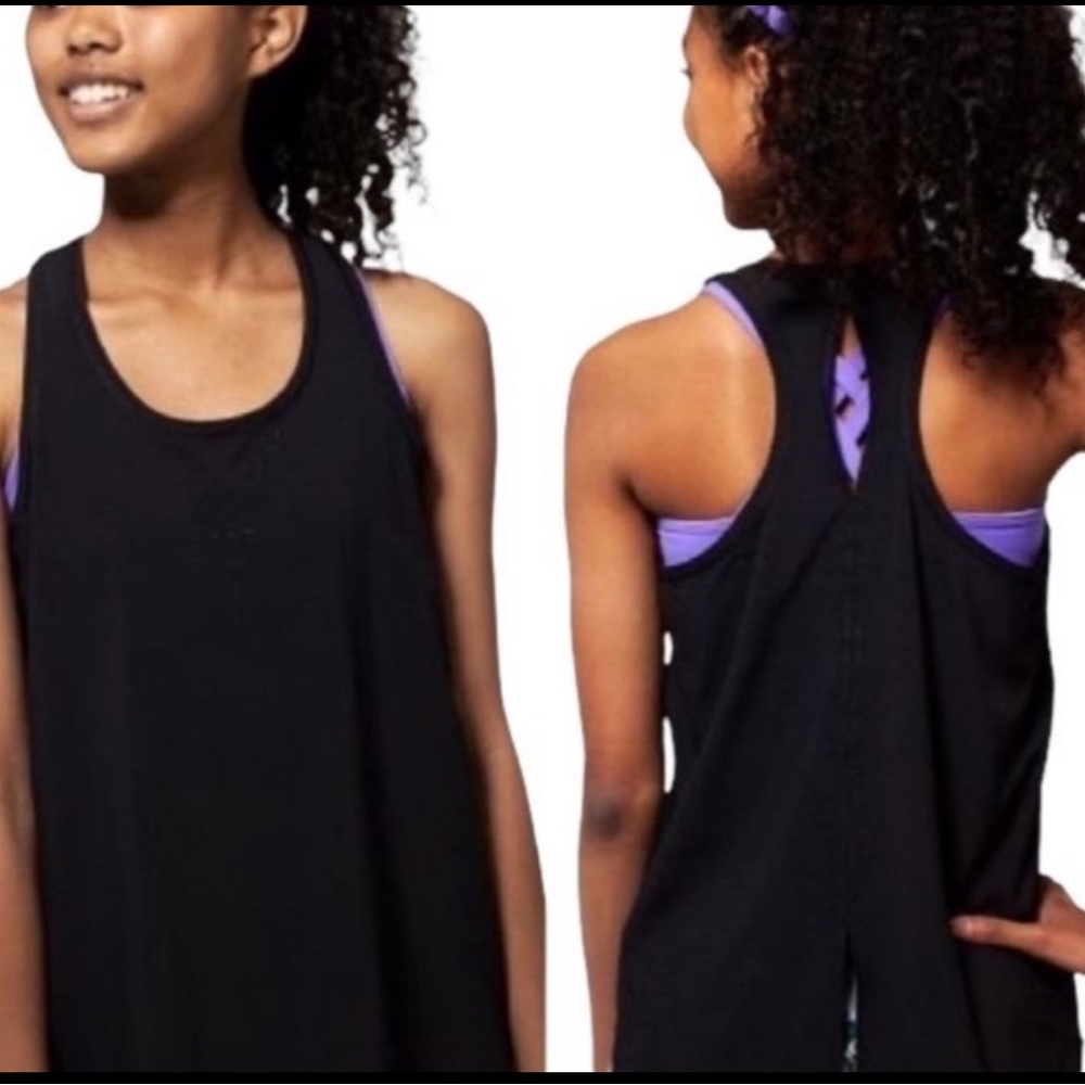 ivivva black sun sprinter split back tank 14